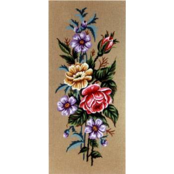 Stickpanel „Blumen“ im Format 55 x 22 cm 18.621 Gobelin-Diamant